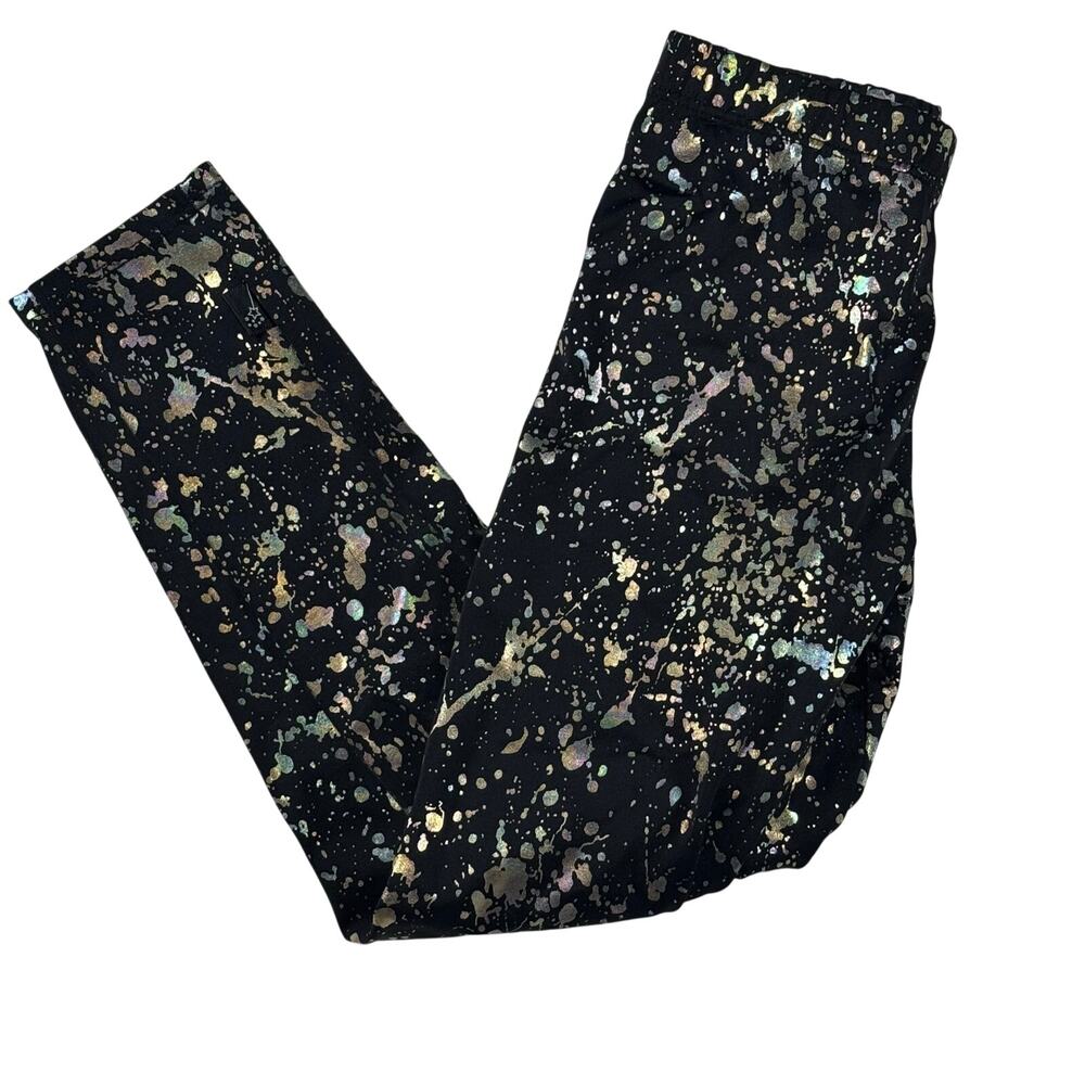 Pixie Lane Girls Black and Metallic Leggings Girls 5